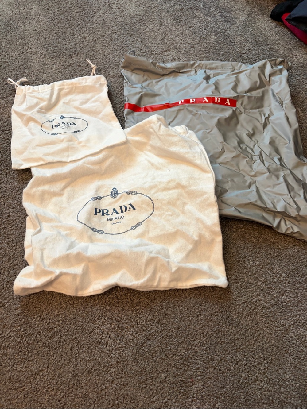 Collection of Prada Dust Bags